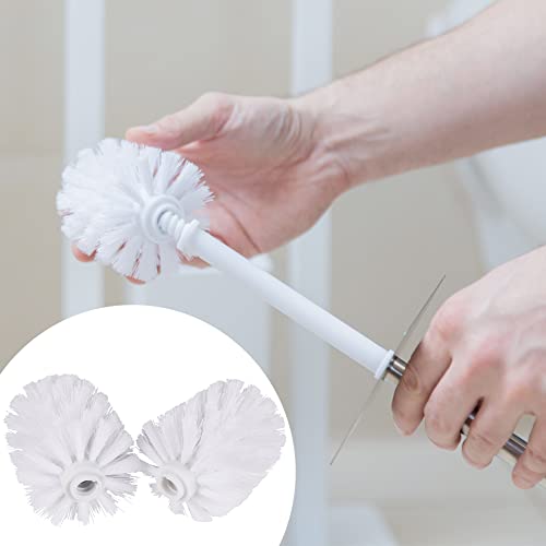 EKDJKK 2PCS Toilet Bowl Brush Replacement Head, Toilet Brush Head Replacement with Durable Stiff Bristles, Cleaning Tool for Home Hotel Bathroom (White) - color: White