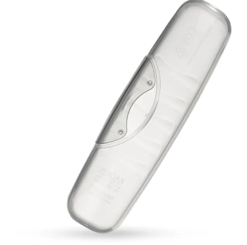 RADIUS Toothbrush Travel Case for Big Brush/Original/Scuba Brushes, BPA-Free Recycled Plastic, Portable for Bathroom, School, Home, Camping - Translucent (ONLY fits the Big Brush/Original/Flex/SCUBA) - color: Translucent, size: 6.88H - 1.5W - 2L (in)
