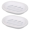 Topsky Soap Dish for Shower, 2pcs Soap Dishes Soap Savers for Bar Soap, Soap Bar Holder Shower with Drip Tray, Plastic Soap Holders with Drain for Kitchen Sink, Easy to Clean, Dry,White - color: White