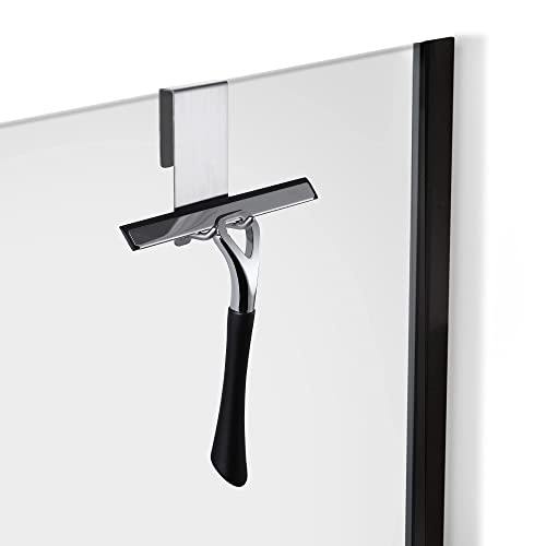 Taozun Over The Door Hooks - Stainless Steel Shower Towel Hooks, Squeegee Holder, Frameless Glass Shower Door, 2 Packs - color: Silver, size: 2 Pack