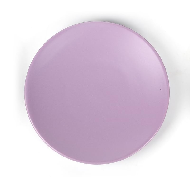 WPM 4 Piece Ceramic Bathroom Accessories Set - Purple - Our Complete Bath Decor Kit Includes Designer Soap or Lotion Dispenser - Toothbrush Holder - Tumbler - Soap Dish - color: Purple