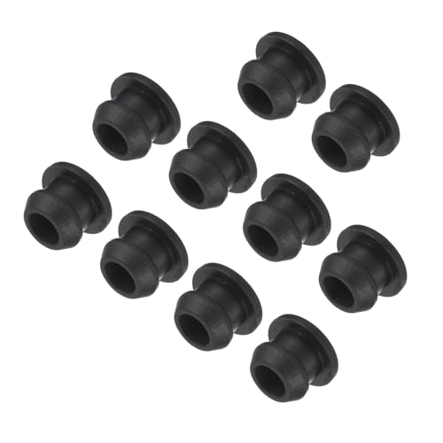 MECCANIXITY Silicone Snap in Locking Hole Plugs,Rubber Panel Seal Cover Flush Type Panel Round for Kitchen Rubber Bulkheads Waterproof Sealing Plugs 8.5mm/0.3 Inch Diameter Black,Pack of 10 - size: 8.5mm