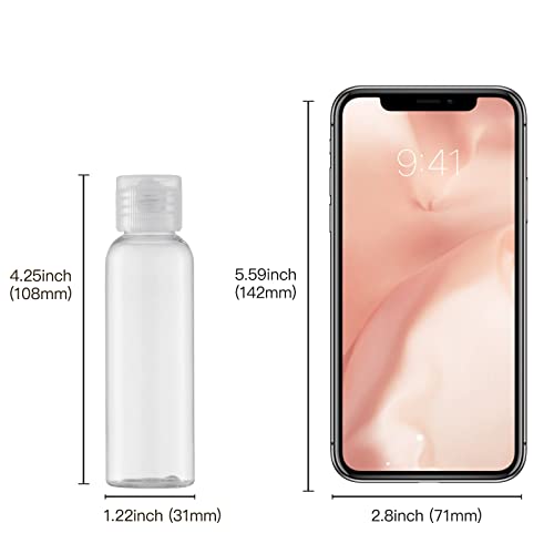 Tekson Travel Bottles Empty 2oz (10 PCS), Plastic Travel Size Cosmetic Container, TSA Amber Squeeze Bottle for Shampoo, Conditioner (Flip Cap) - color: white