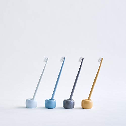 Muji Porcelain Toothbrush Stand (Blue) - color: Blue