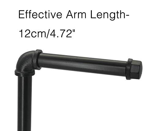 OVOV Industrial Freestanding Toilet Paper Holder Metal Rustic Paper Roll Holder Stand for Bathroom Storage Organization (Black) 24.8"