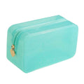 RSRSLEII Stardust Twinkle Jelly Travel Makeup & Toiletry Bag, Waterproof PVC Cosmetic Bag/Case for Women，Zipper SPF Beach Bag for Sunscreen Skincare and Daily Essentials (09Light Blue) - color: 09Light Blue