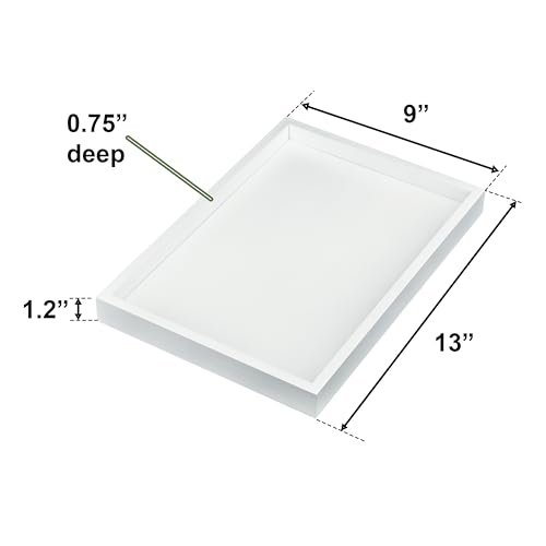 Natural Bamboo Serving Tray Platter 13 x 9 Rectangular, White - color: White, size: 13" x 9" x 1.2"