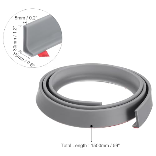 uxcell 59 Inch Collapsible Shower Barrier Stopper Water Splash Guard Blocker 59"Lx0.6"Wx1.2"H for Bathroom Kitchen Wet and Dry Separation, Gray - color: Gray, size: 59"Lx0.6"Wx1.2"H