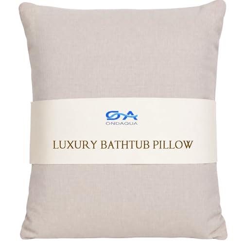 Luxury Bath Pillow for Bathtub, Soft & Comfortable Head Neck & Back Support, Adjustable Thickness, Quick Drying Bathtub Pillow for Pain Relief, Ideal Gift for Christmas Birthday Mother’s Day - color: Taupe