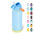 Fijinhom 24oz Insulated Stainless Steel Water Bottle, Wide Mouth Double Wall Vacuum, Silicone Straw, Sweat & Leak Proof, BPA Free Insulated Water Flask for Travel, Keep Cold 24h Hot 12h, Cerulean - color: Cerulean, size: 24 Ounces