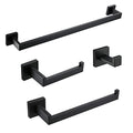 BAGNOLUX Matte Black Bathroom Accessories Set 4 Pieces, Bathroom Towel Holder Set Stainless Steel, Black Towel Bar Towel Racks for Bathroom Wall Mounted, Square Bathroom Hardware Set Heavy Duty - color: Matte Black