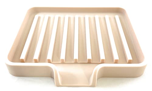 Silicone Soap Dish Tray and Sponge Holder with Drain Chute, Rectangular, Kitchen and Bathroom Sink Organizer (Sand Dollar, 5.2"x4" (Set of 2), 7.2 Ounces) - color: Sand Dollar, size: (SM) 5.2"x4" (2pcs)