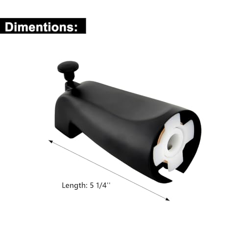 Slip Fit Tub Spout with Pull-Up Diverter for 1/2 inch Copper Tube, Matte Black - color: Matte Black