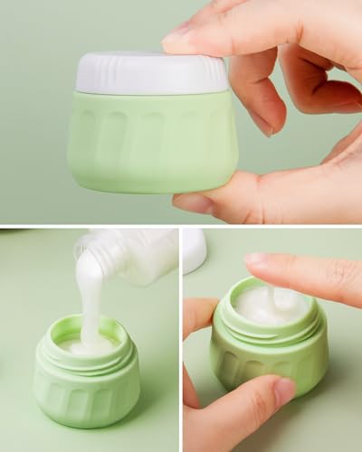 Mrsdry Travel Size Toiletries 10 Pack, TSA Approved 3oz & 1oz Silicone Refillable Containers with Clear Travel Bag - color: Water Green, size: 3oz bottle 1oz jar