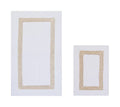 Better Trends 100% Cotton Hotel Collection Bath Mats Set, White & Sand Mats - Tufted, Reversible & Absorbent & Machine Washable 2 Piece Bathroom Rug Set, Shower & Sink Bath Rug - color: White & Sand, size: 2 Piece Set (17" x 24" | 24" x 40")