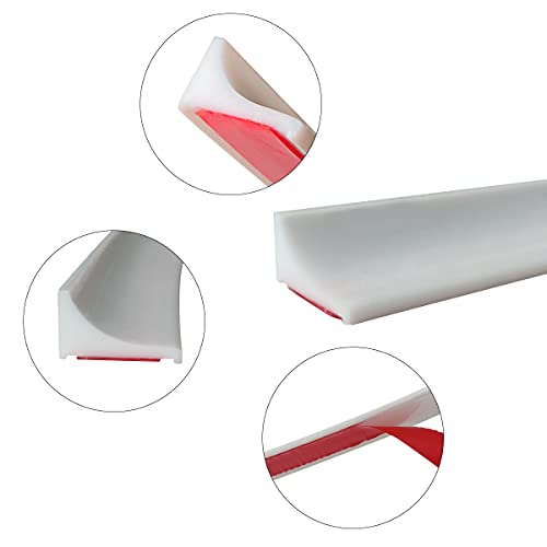 78 Inches Water Barrier for Sink, Shower Threshold Water Dam Barrier, Silicone Water-Blocking Self-Adhesive Shower Splash Guards for Bathtub Sink, Bathroom, Countertop - style: 78 Inches