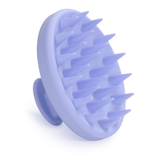 Meartchy Silicone Scalp Massager, Scalp Scrubber for Hair Growth with Soft Bristles, Scalp Exfoliator Brush Dandruff Removal Shampoo Brush for Wet Dry Scalp Care (Light Purple) - color: Light Purple