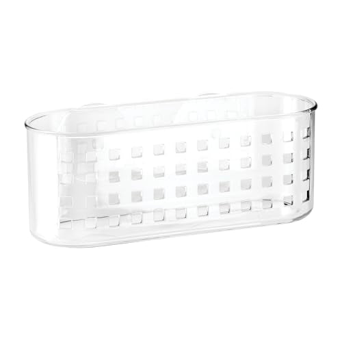iDesign Hanging Suction Shower Caddy Basket, Clear | Bathroom Storage, Made in USA