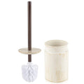 Rustic Luxe Toilet Brush and Holder Set - Beige Toilet Bowl Cleaner Brush with Strong Metal Handle - Long Bristles Toilet Bowl Brush and Holder - Rustic Farmhouse Decor - color: Distressed White