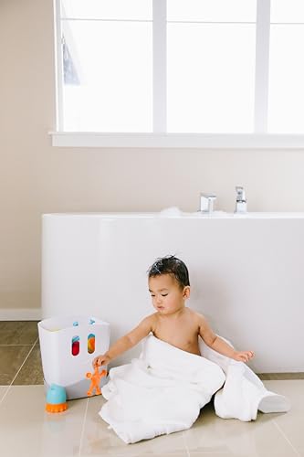 Ubbi Baby Bath Time Essential Gift Set, Includes Drying Bin and 11 Bath Toys, Dishwasher Safe, White - color: Classic Gray Gift Set, size: One Size