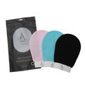 SkinApt Exfoliating Mitts for Bath and Shower – Heavy Duty Exfoliating Body Scrubber for Massage and Dead Skin Removal for Body – 3 Mitts in Pink, Black, and Ocean Blue Colors