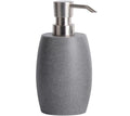 Clasin Home Sandstone Textured Resin Soap Dispenser with Metallic Pump and Waterproof Bottle Labels for Bathroom Kitchen Dish Hand Wash Shower Lotion Shampoo, 12 Oz, Gray - color: Dark Gray