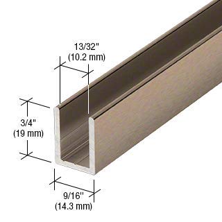 Brixwell SDCD38BBRZ-CCP4 Brushed Bronze 3/8" Fixed Panel Shower Door Deep U-Channel - 4 inch Sample - color: Brushed Bronze, size: 4 Inch - Sample