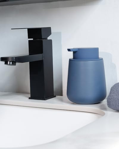 Bosilunlife Ceramic Foaming Soap Dispenser - 12Oz Bathroom Countertop Kitchen Dish Soap Pump Dispenser Foam Soap Dispenser - Matte Blue - color: Matte Blue