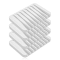 4-Pack Self Draining Soap Dish for Shower Bathroom Waterfall Silicone Soap Saver Tray Sponge Holder for Kitchen Sink Non-Slip Easy Clean (White) - color: White