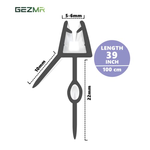 2-Pack Frameless Shower Door Bottom Seal (1/4'' X 39'') Clear Glass Shower Door Seal Strip Shower Door Sweep can Covers up to 22mm Gap - Stop Leaks - size: Standard - 1/4 inch (6mm) - 22mm Gap