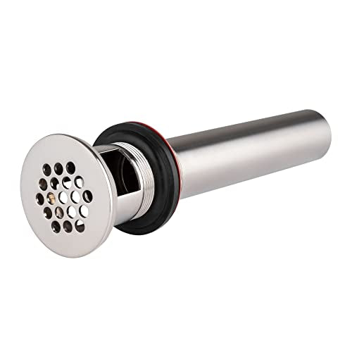 Artiwell Grid Drain Strainer Assembly With Overflow for Bathroom Sink, P.O. Plug Lavatory Drain, Brushed Nickel - color: Brushed Nickel, style: With Overflow