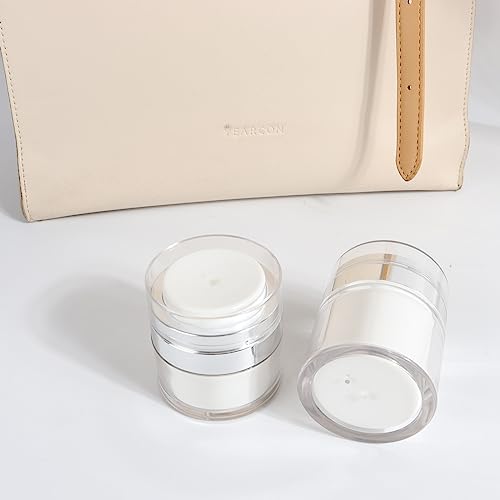 3Pack Airless Pump Jars - 50ml Moisturizer Dispenser Vacuum Bottle Jar - Airless Cosmetic Pump Containers for Lotions, New Empty Jar with Lid 1.7 Oz - size: 1.7 Ounces, style: 3 JARS