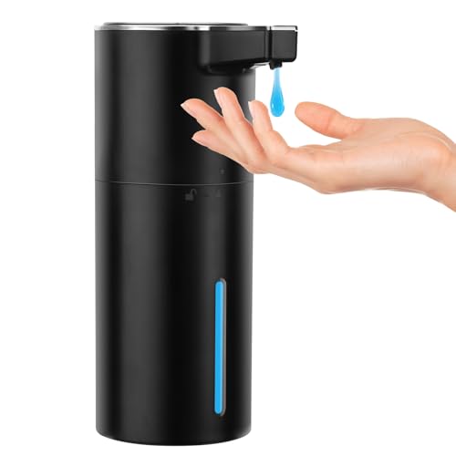 Automatic Soap Dispenser Liquid Touchless: 13.52oz/400ml Wall USB Rechargeable - 4-Level Adjustable Modern Electric Hand Soap Dispenser - Kitchen Bathroom Kids Family Black - color: Black Liquid