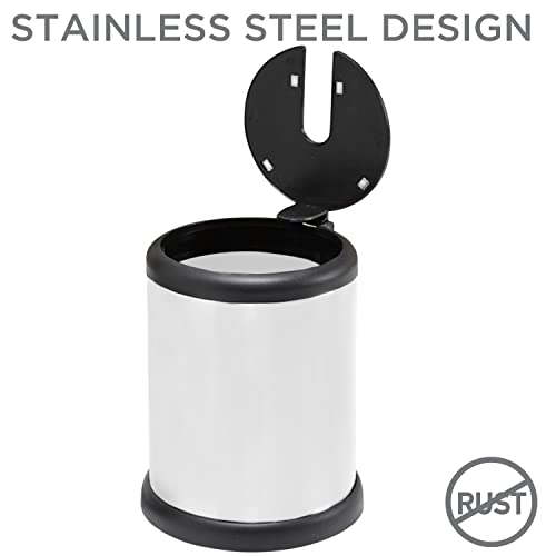 Bath Bliss Toilet Brush and Holder | Self Closing Lid | 360 Degree Brush Head | Bathroom Cleaning | Compact Size | Storage and Organization | White (Pack of 2) - color: White, size: 2 Pack