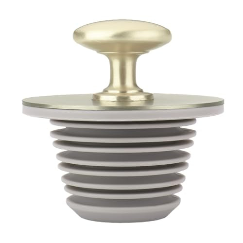 Bathtub Drain Stopper,Tub Silicone Stopper,Bathtub Drain Replacement Accessories,Suitable for Bathtubs,Sinks,Washbasin Drain Ooutlet Rubber Drain Stopper (Gold) - color: Gold