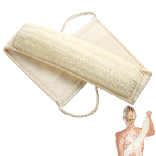 Natural Loofah Exfoliating Body Scrubber for Men and Women, Loofah with Handle, Exfoliating Back Scrubber for Shower Set, Luffa Sponge to Clean & Relax Your Body Deeply (1 Pack) - style: Pack of 1
