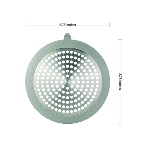 Danco 11040P Bathroom Sink Hair Catcher, Bathtub Drain Protector, Sink and Tub Strainer, 2-Pack - color: Brushed Nickel, size: Round [Pack of 1], style: Sink/Bathtub