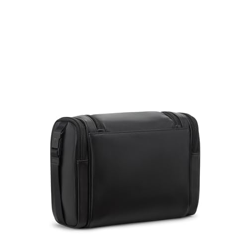 TUMI - Alpha Hanging Travel Kit - Toiletries and Cosmetics Organizer - Travel Essentials Bag with Hooks & Pockets - Black Leather - color: BLACK LEATHER