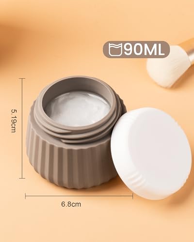Mrsdry Travel Containers for Toiletries 4 Pack, TSA Approved Travel Size Toiletries, Travel Size Containers, With Clear Bag Leak Proof Silicone Jars, Travel Essentials Creams Jars Carrying Small Items - color: Apricot, size: 3 oz