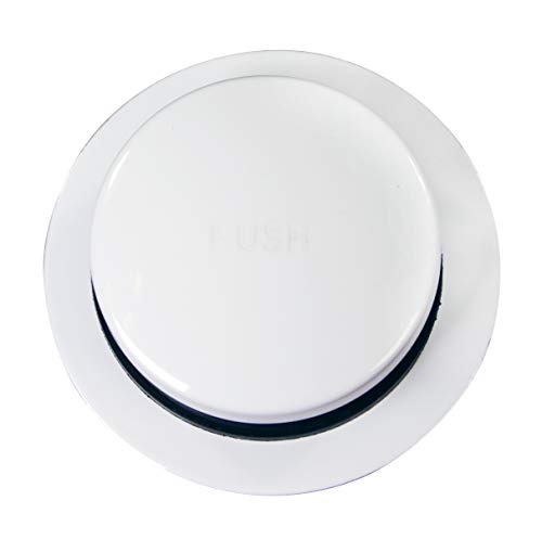 Westbrass A931K-50 Universal 1-3/8" Fine Thread Tip-Toe Bathtub Drain Plug Trim Set with One-Hole Overflow Faceplate and 1-1/2" Adapter Bushing, White - color: White