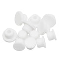 EASYEAH 2 Sizes 14.1/15 mm T-Shaped Silicone Plugs 9/16 inch Soft Flexible Rubber Stopper in Tube End Cap Cover Waterproof Sealing Hole Plugs for Bottles Pipes, White, 12 Pcs - size: 14.1-15mm(0.56-0.59")