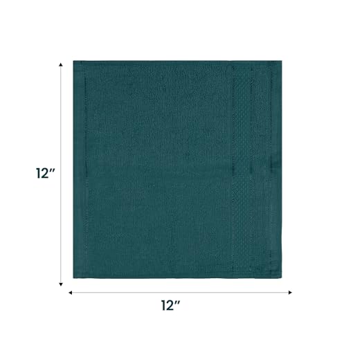 Casa Lino Face Towels & Body Wash Cloths for Showering - 100% Cotton Wash Cloths for Bathroom - Highly Absorbent & Quick Drying Washcloth Set - Cotton Washcloths 24 Pack (12" x 12") - (Teal) - color: Teal