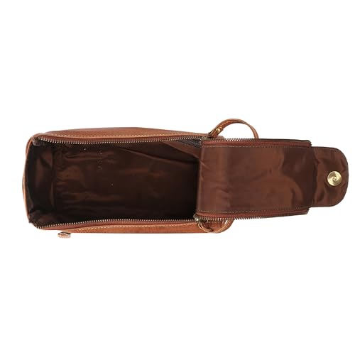 KomalC Premium Buffalo Leather Toiletry Bag for Men & Women With Water resistant Lining, Grooming Travel Pouch, Unisex Wash Bag for Toiletries, Gifts for Men and Women - color: Chicago Buff