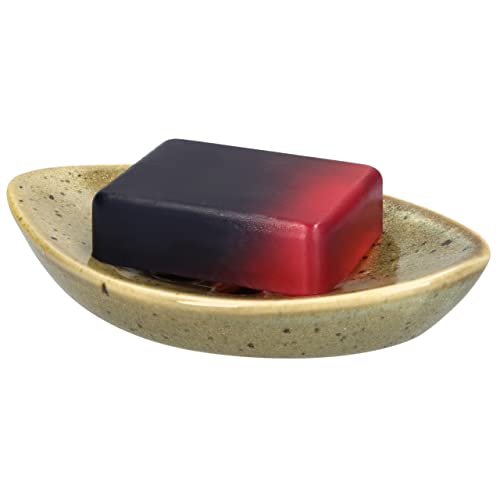 Ceramic Soap Dish with Self Draining Tray for Bar Soap, Bathroom, Kitchen (Frog Eggs) - color: Frog Eggs