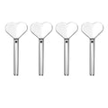 4Pcs Silver Metal Manual Toothpaste Squeezer Heart Stainless Steel Dispenser Tube Squeezer Hand Cream Tube Key Roller Set Bathroom Accessories Tube Squeezing Aids Bathroom Safety Daily Living Aids