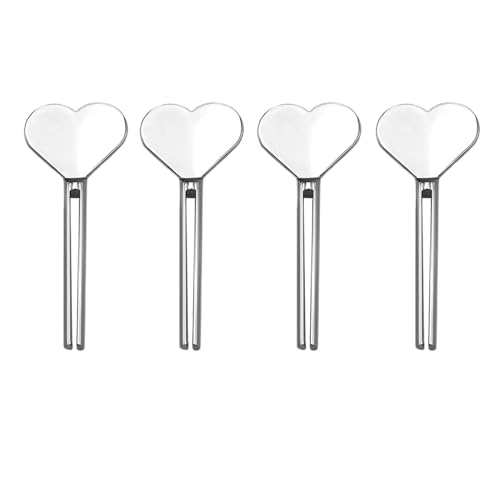 4Pcs Silver Metal Manual Toothpaste Squeezer Heart Stainless Steel Dispenser Tube Squeezer Hand Cream Tube Key Roller Set Bathroom Accessories Tube Squeezing Aids Bathroom Safety Daily Living Aids