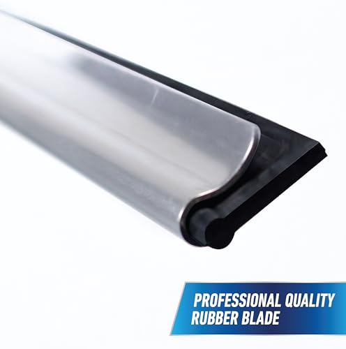 Unger Connect and Clean 16” Performance Window and Glass Cleaning Squeegee with Replacement Rubber, Cleaning Supplies, Heavy Duty Household Cleaner Tools with Streak-Free Results (Pack of 10) - size: 16 Inch (Pack of 10), style: 16” Performance Grip Squee