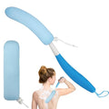 Back Scrubber for Shower, 15.35" Long Handle Shower Brush for Body, Back Brush for Shower for Men Women, Long Handled Bath Sponge for Deep Clean, Exfoliating, Anti-Slip Curve Handled Back Scrubber - size: Blue-blue-h