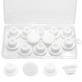EASYEAH T-Shaped Silicone Plugs 7/8 in Soft Flexible Rubber Stopper 23 mm/0.91 in Tube End Cap Cover Waterproof Sealing Hole Plugs for Bottles Pipes, White, 12 Pcs - size: 23mm(0.91")