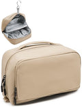 Large Hanging Travel Toiletry Bag for Men Women, Water-resistant Dopp Kit | 6L Large Capacity Wide Open Cosmetic Makeup Bag Bathroom Shower Bags for Toiletries, Grooming, Shaving Organizer Bag - color: Khaki